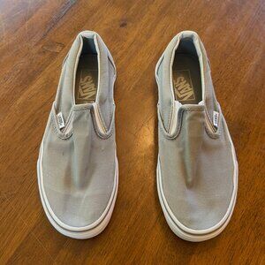 Gray Canvas Vans Classic Slip-On Shoes